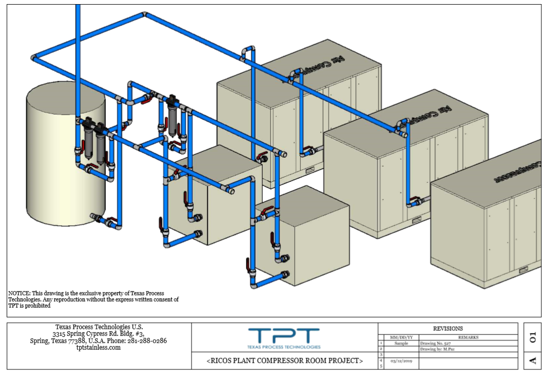 Air Compressor Pipe Instalation – Texas Process Technologies