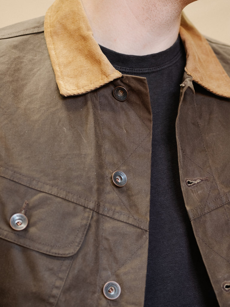 the long haul jacket in tobacco waxed canvas