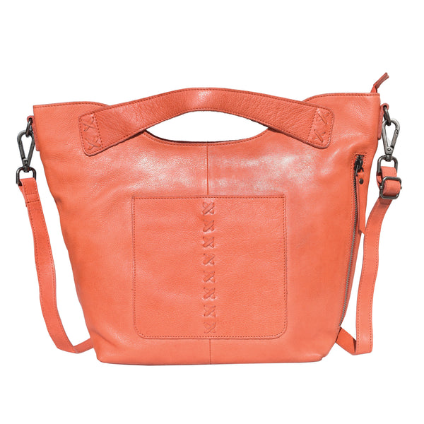 Leather Envelope Crossbody Bag: Harbor Poppy