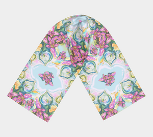 Orchid Bliss Silk Scarf long