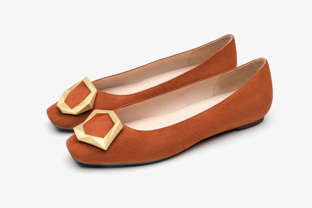 orange flat shoes