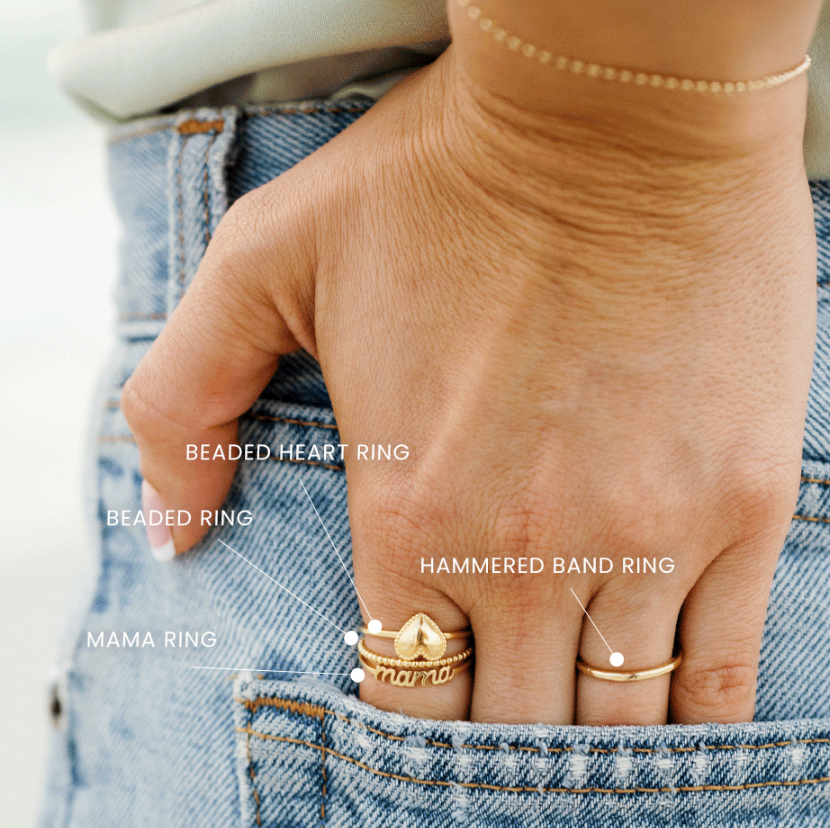 1 Stacking rings, handmade in America, Katie Dean Jewelry dainty delicate rings