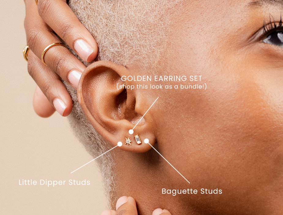 Dainty butterfly stud earring set - Pair
