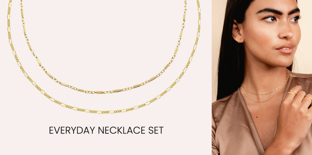 Everyday Necklace Set, made in America by Katie Dean Jewelry, minimal dainty necklace