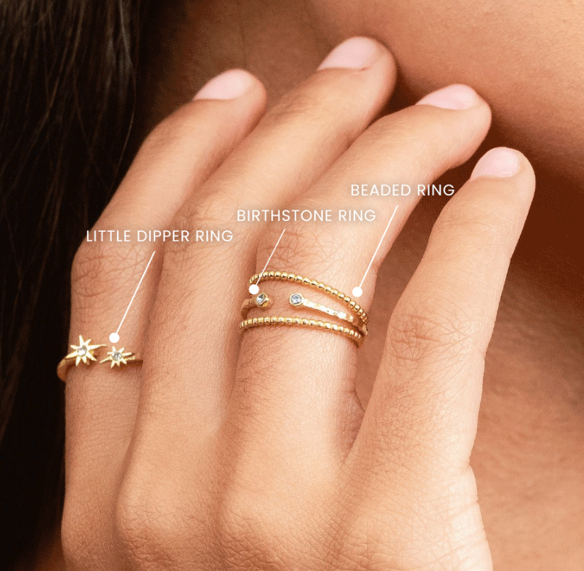 Stacking rings, handmade in America, Katie Dean Jewelry dainty delicate rings