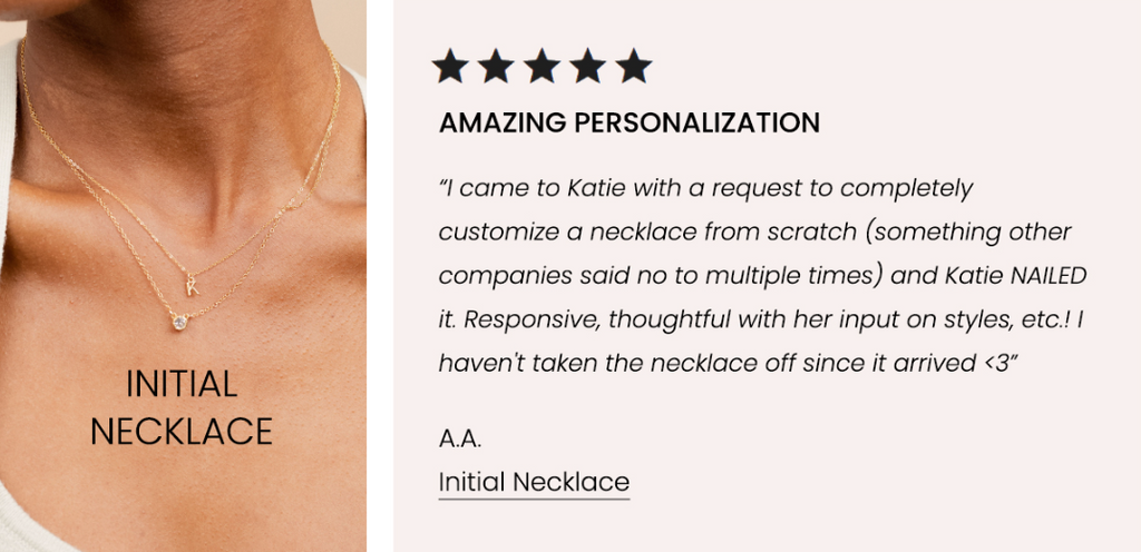 Customer Review on the Initial Necklace, made in America by Katie Dean Jewelry
