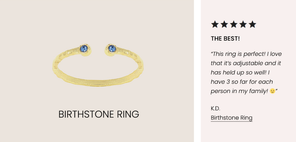 Customer Review on the Birthstone Ring, made in America by Katie Dean Jewelry