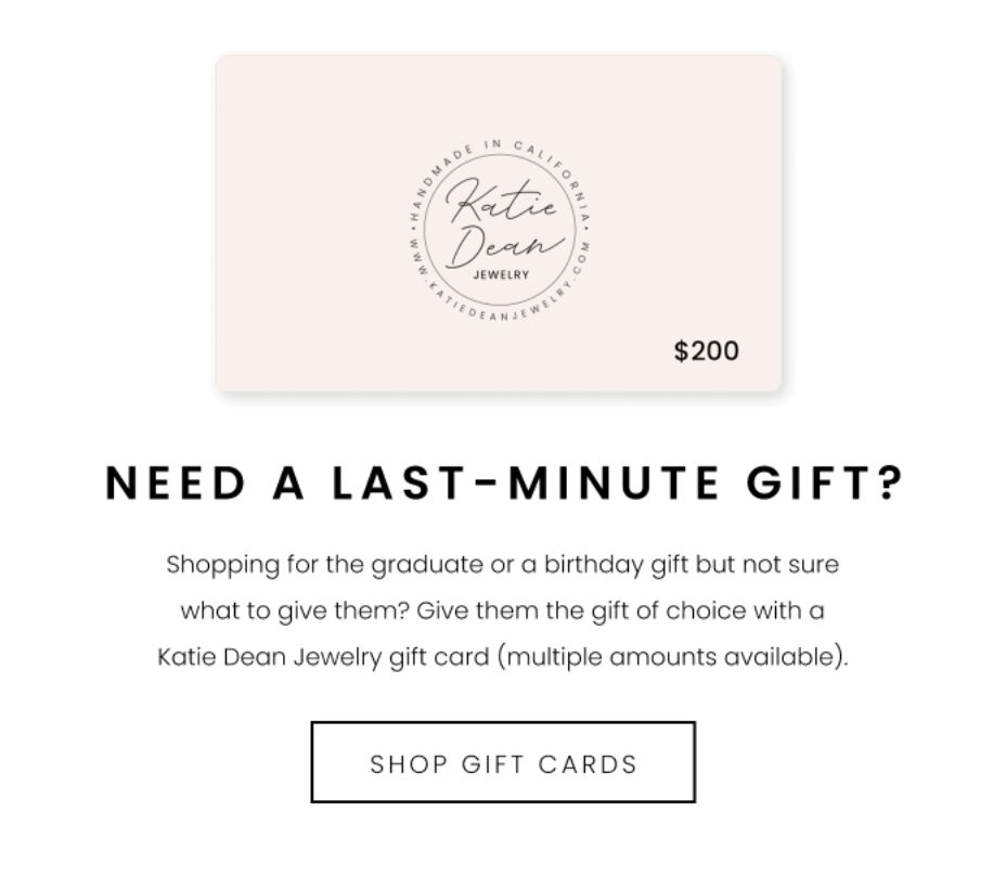 Best sellers, dainty delicate layering and stacking jewelry by Katie Dean Jewelry, handmade in America, featuring the an e-gift card