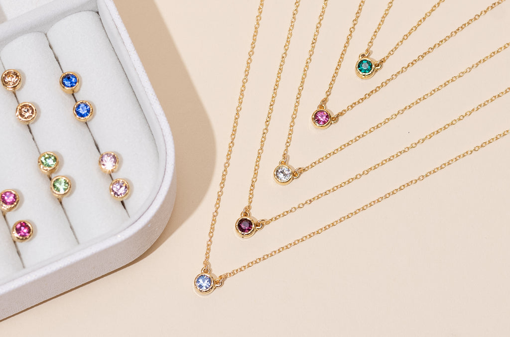 Birthstone Necklaces made in America by Katie Dean Jewelry