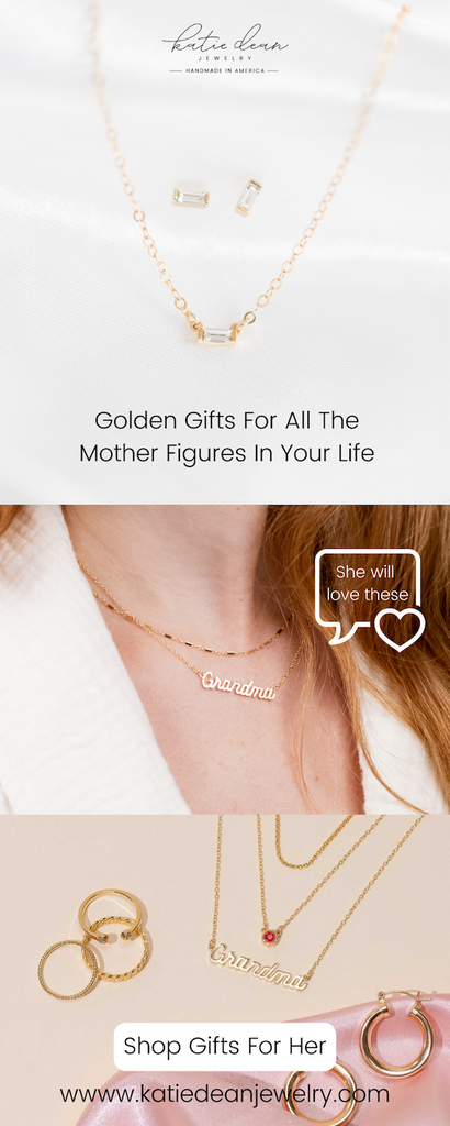 Golden Gifts For Her_Mother's Day Gifts_Dainty delicate jewelry handmade in America by Katie Dean Jewelry