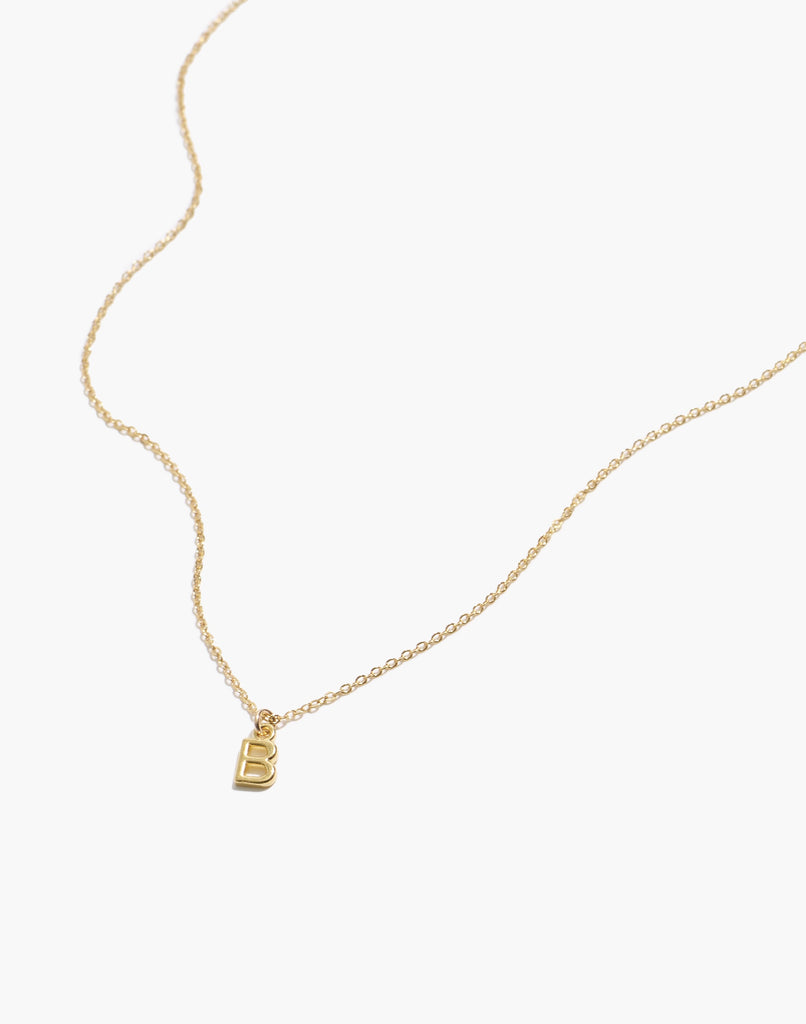 Gold minimalist Initial "B" Necklace made in America by Katie Dean Jewelry