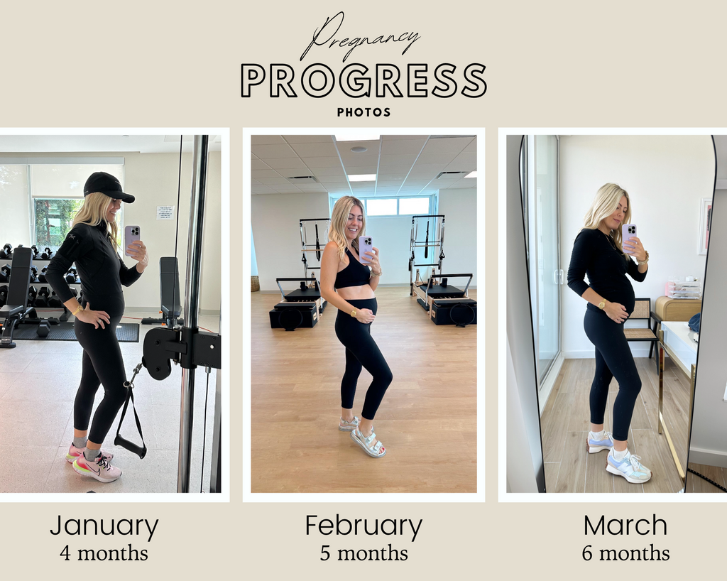 Pregnancy progress photos_2023 by month_Katie Dean_4 months_5 months_6 months