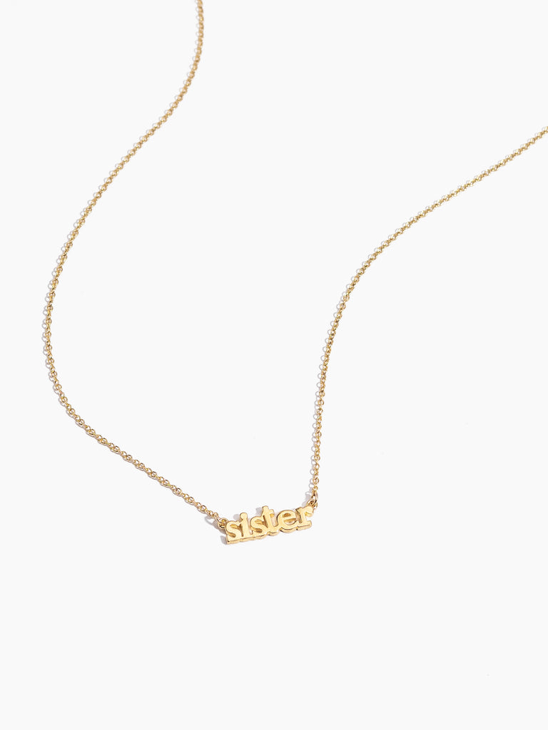 Dainty delicate gold Sister Necklace by Katie Dean Jewelry, made in America