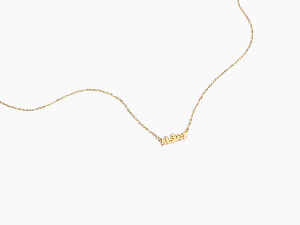 Dainty delicate gold Sister Necklace by Katie Dean Jewelry, made in America