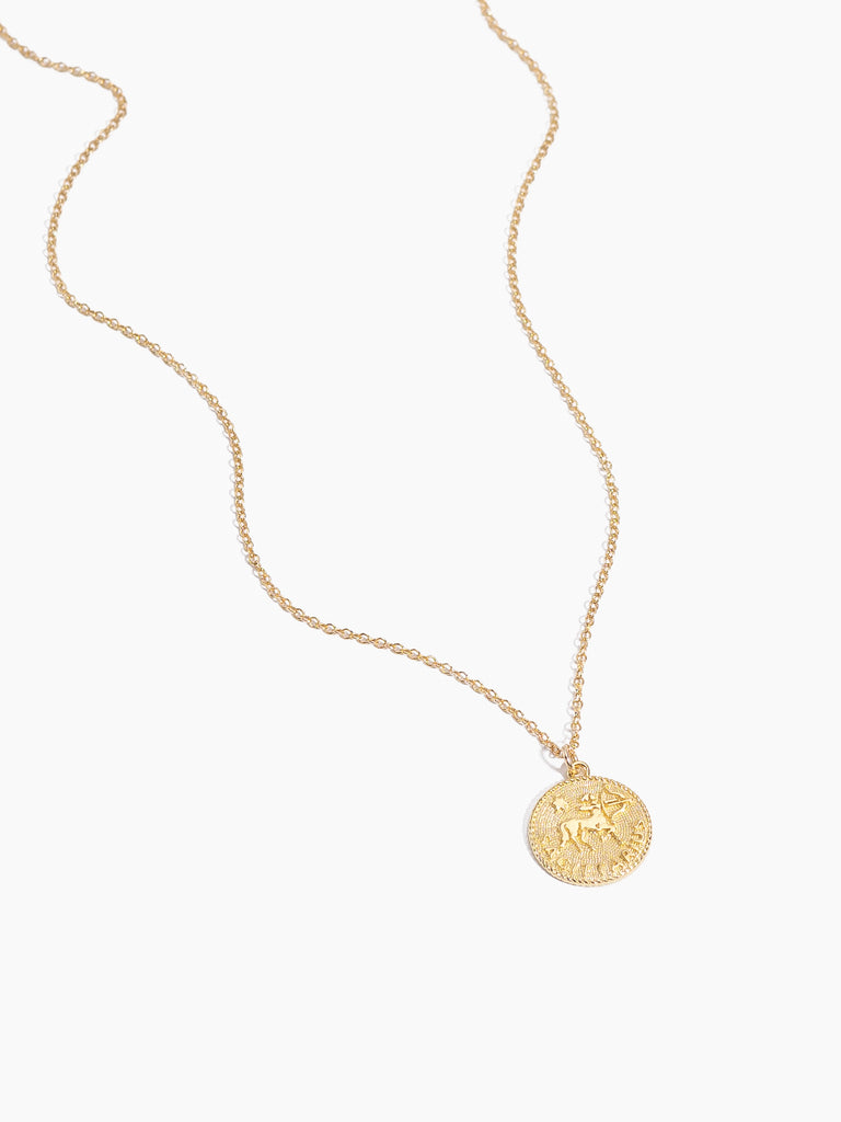 Gold Sagittarius Zodiac Necklace by Katie Dean Jewelry made in America