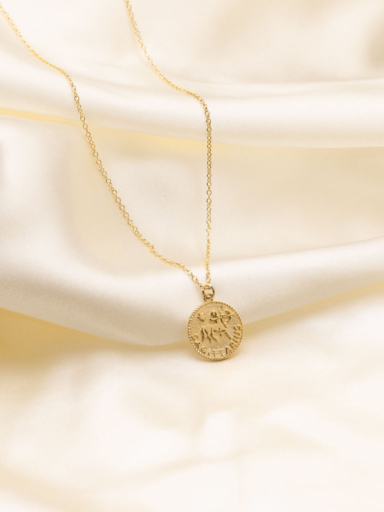 Gold Sagittarius Zodiac Necklace by Katie Dean Jewelry made in America
