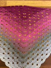 Load image into Gallery viewer, Crochet Virus Shawl - Berry Dream - 100% Cotton