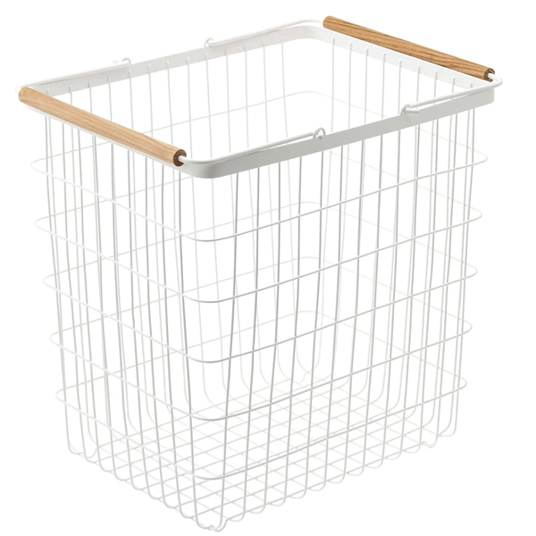 round wire laundry basket on wheels