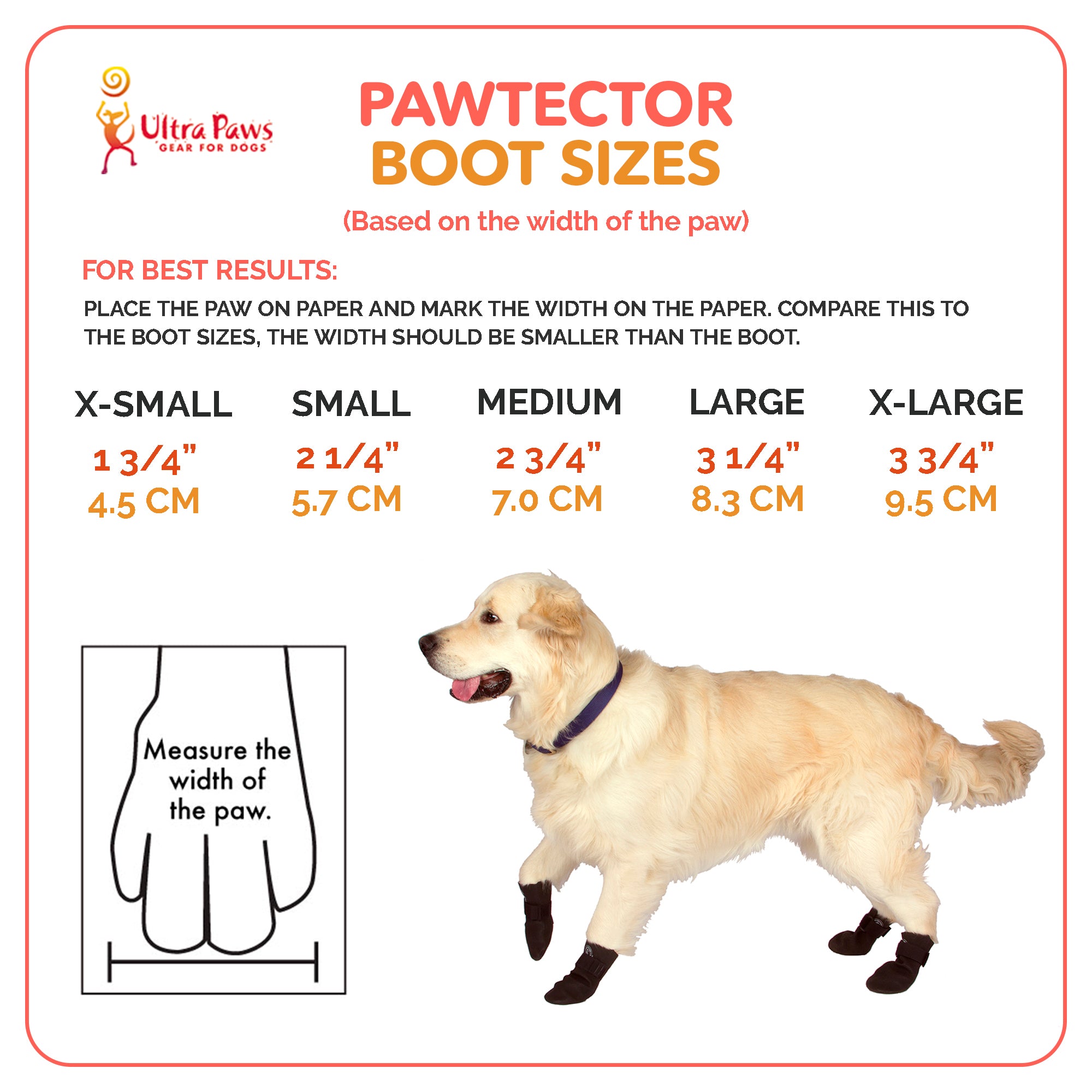 Dog Boot Size Chart