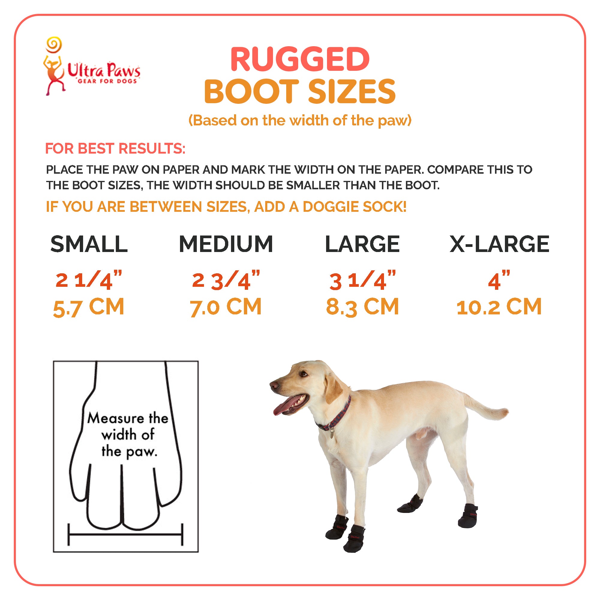 ultra paws rugged dog boots sizing chart top paw booties size chart