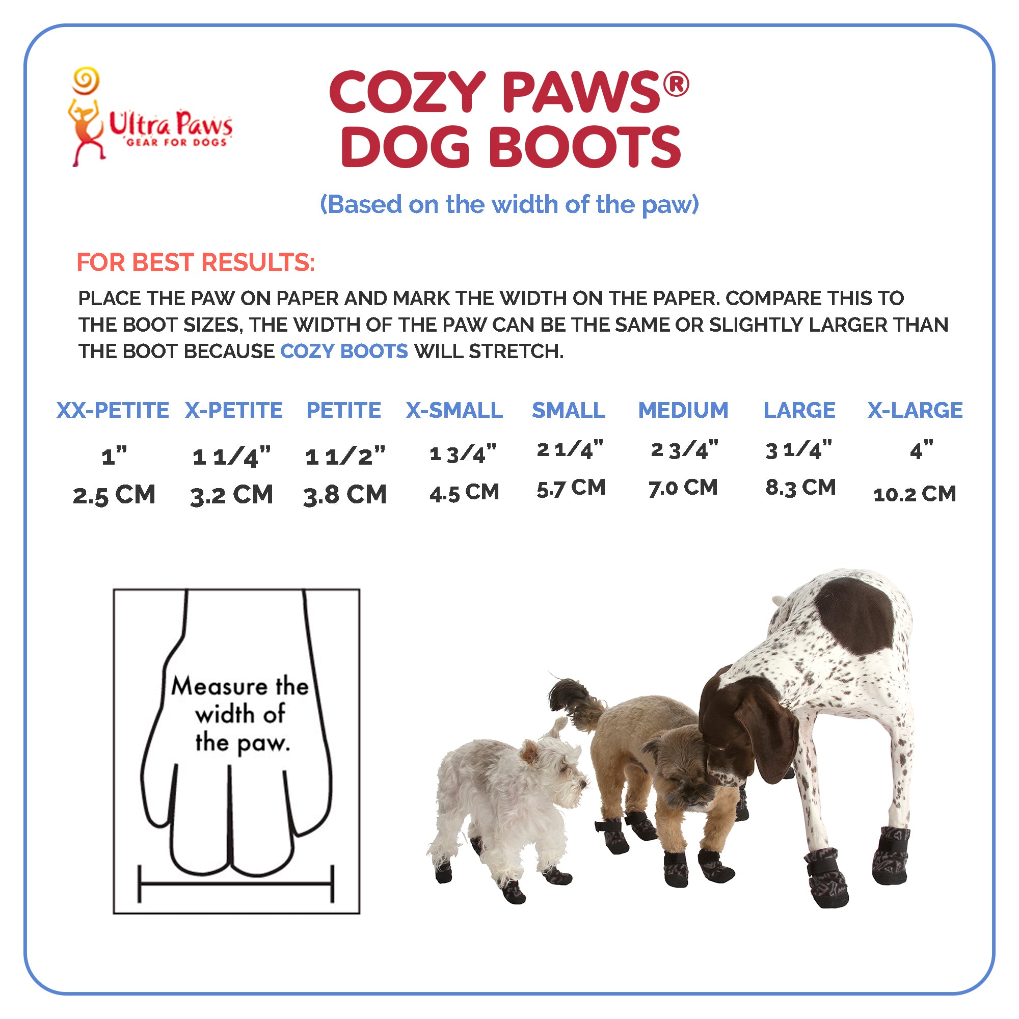 Soft Paws Size Chart