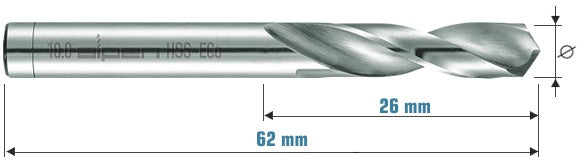 4,8 mm Ã˜ Cobalt stub drill bits in BULK 