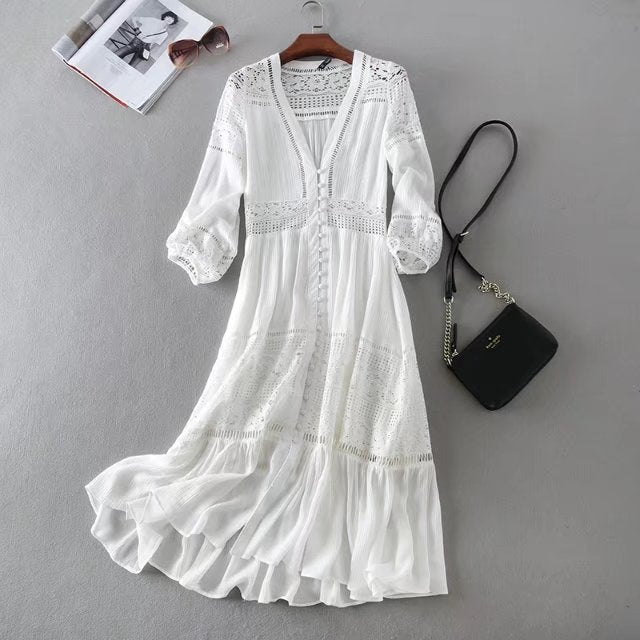 white boho gypsy dress