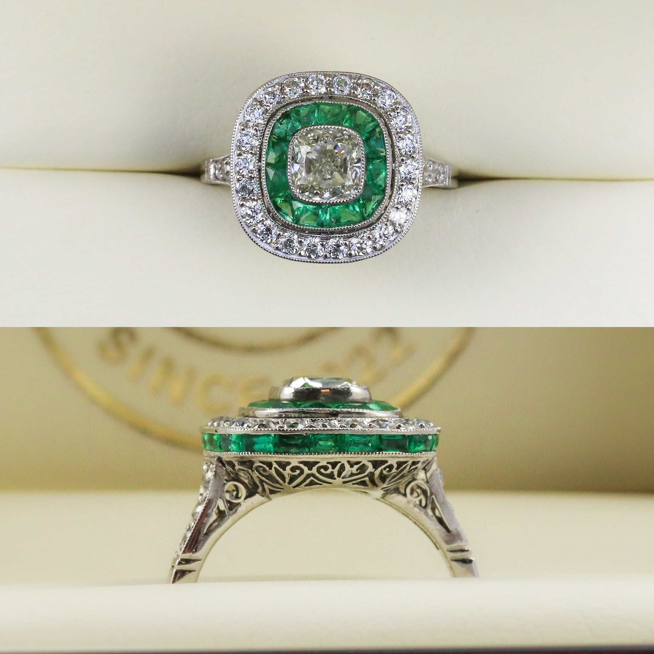 Lineage by levys diamond and emerald ring.