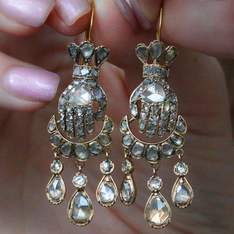 Victorian/Georgian rose cut diamond earrings