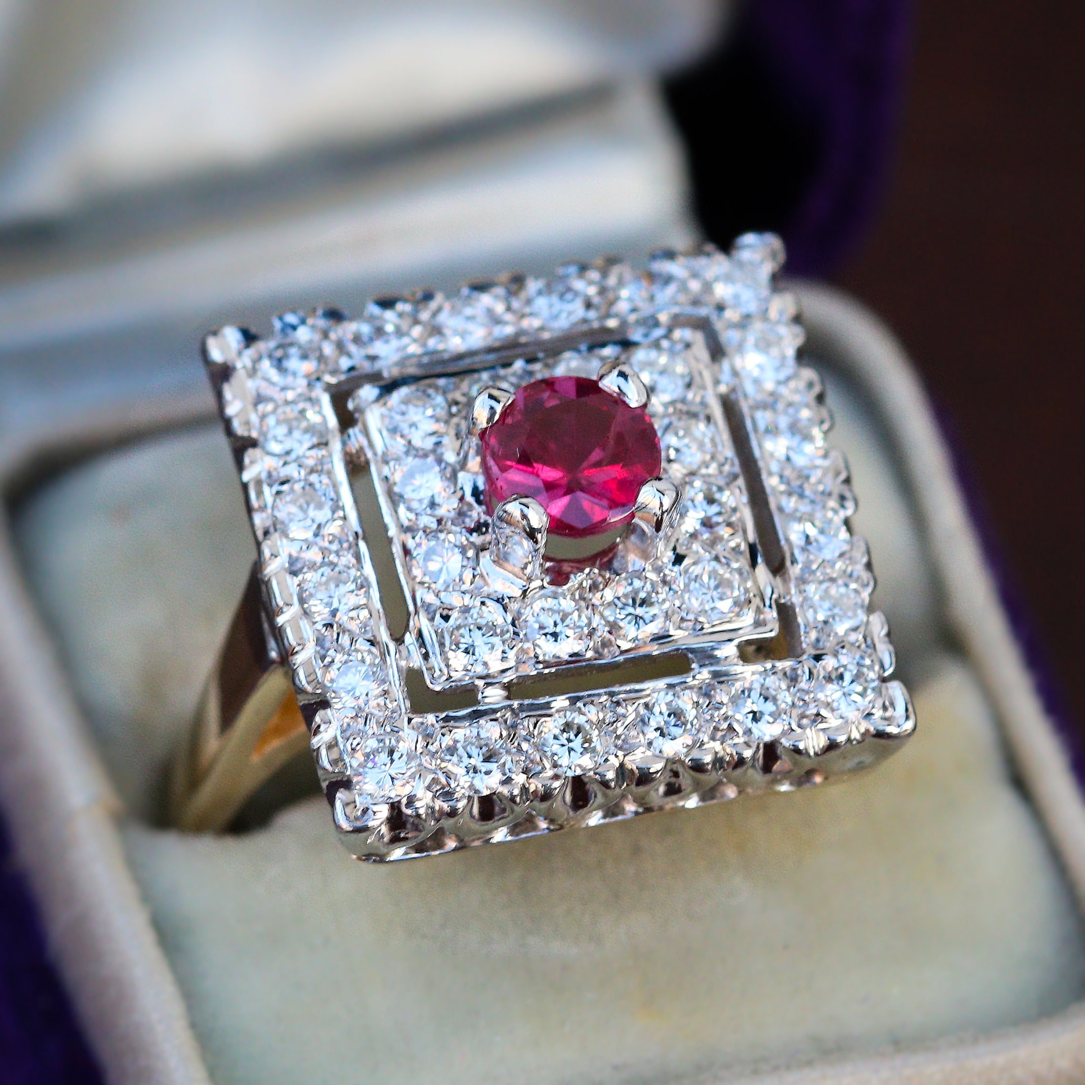 Vintage diamond and ruby ring.