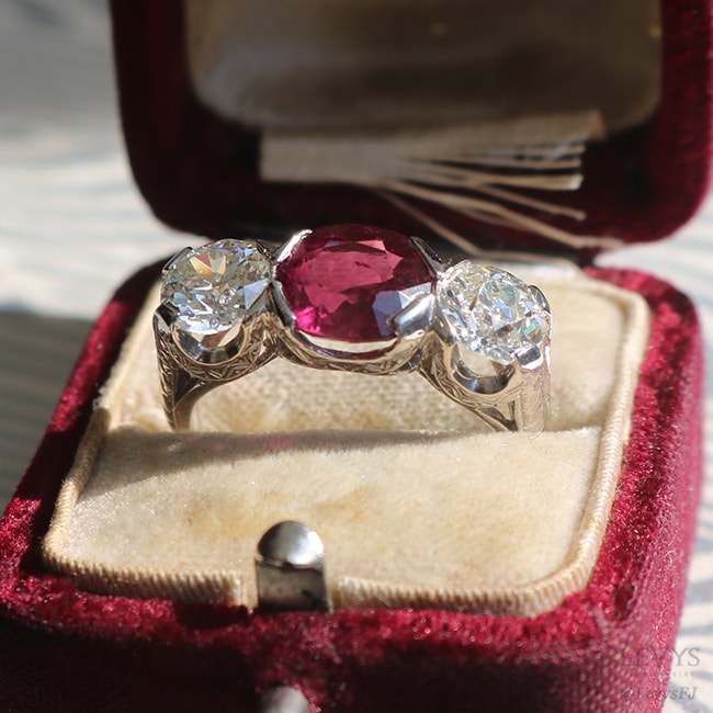 Art deco ruby and diamond ring.