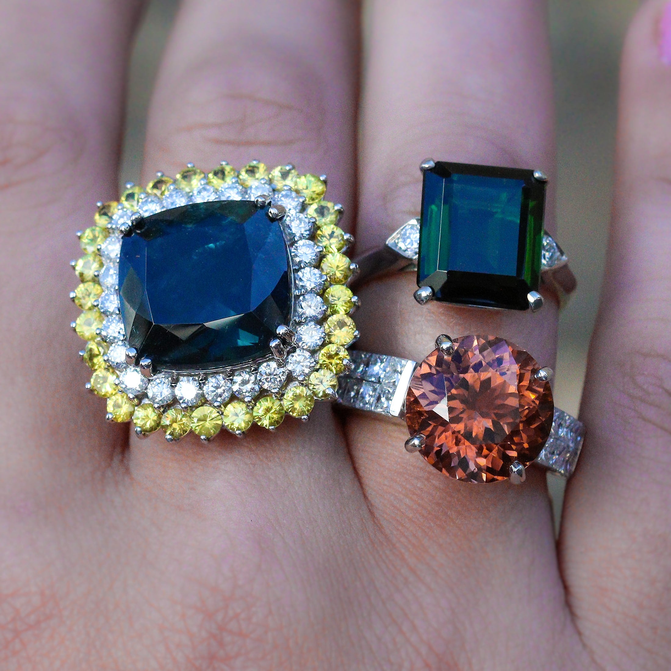 Tourmaline rings.