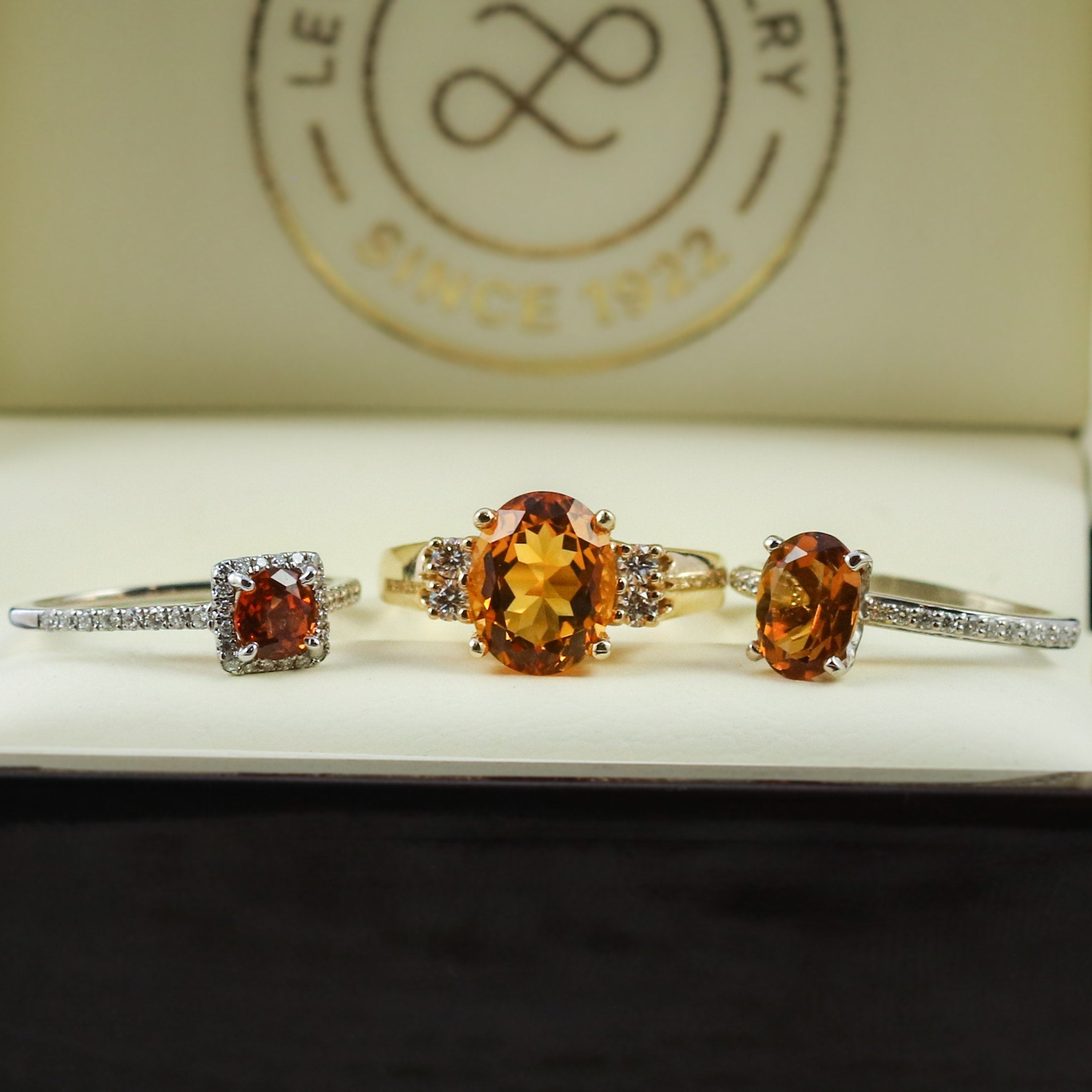 halo citrine rings