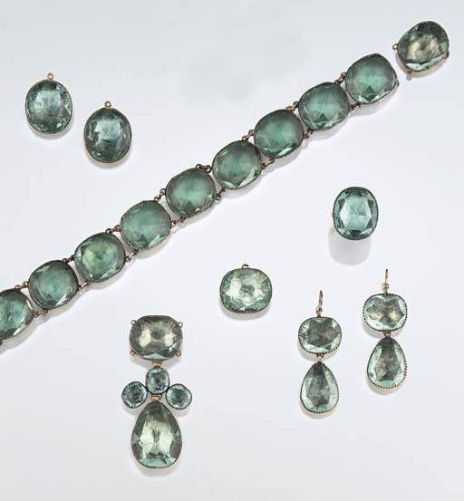 group of 18th century paste jewelry