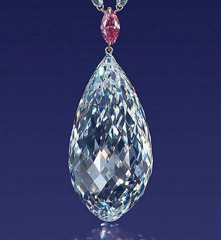 75.36ct briolette cut diamond