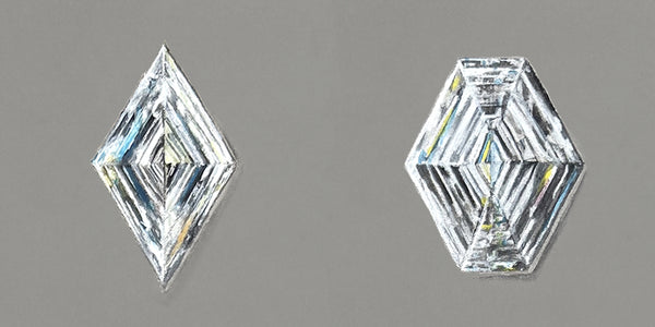 lozenge and hexagonal lozenge cut diamonds
