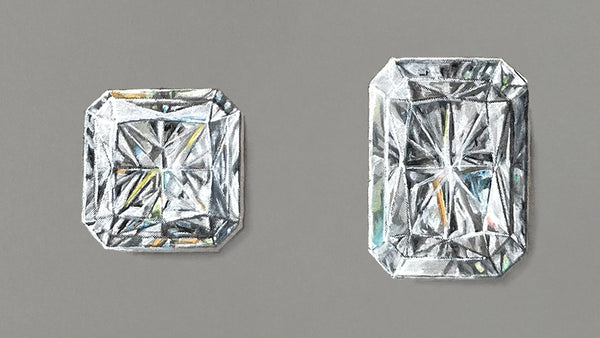 square and rectangular radiant cut diamonds