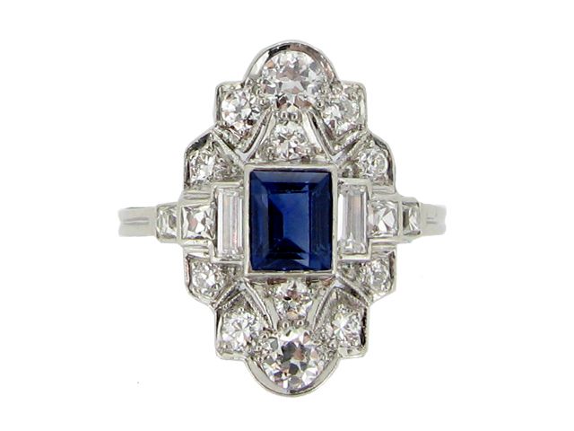 Sapphire and diamond cluster ring- Tiffany & Co, circa 1925.