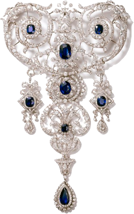 diamond and sapphire brooch