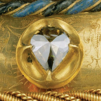 Faceted Pear Shape Diamond Set in the Burgundian Court Goblet