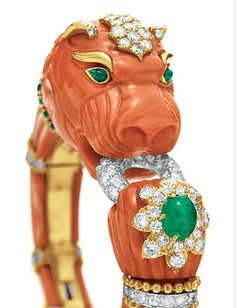 Elizabeth Taylor's gold, coral, emerald and diamond bracelet