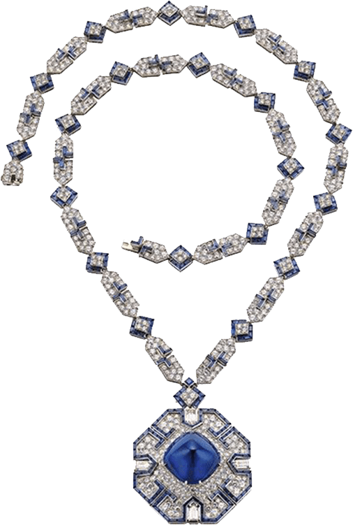 Bulgari platinum, diamond and sapphire necklace