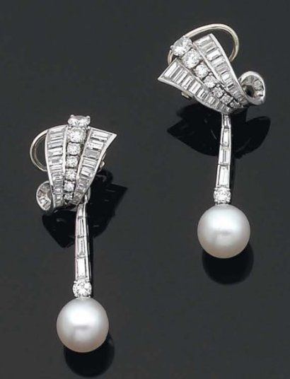 retro diamond tassel earrings