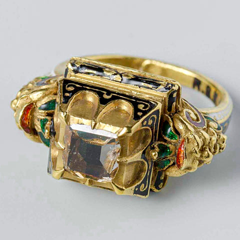 ring with table cut diamond - circa 1500-1600