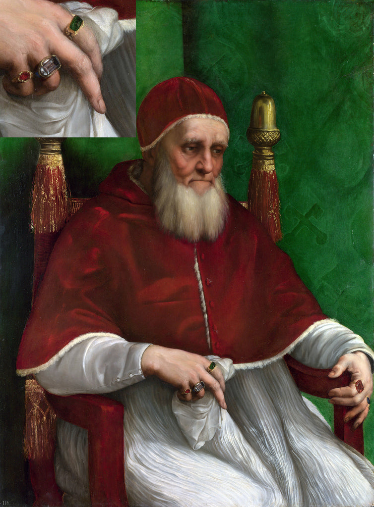 portrait of julius II by raphael with focus on hand