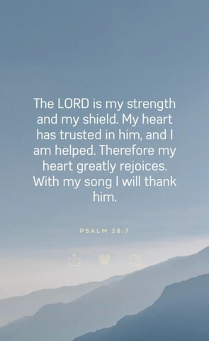 Psalm 28:7 Bible verse of the day