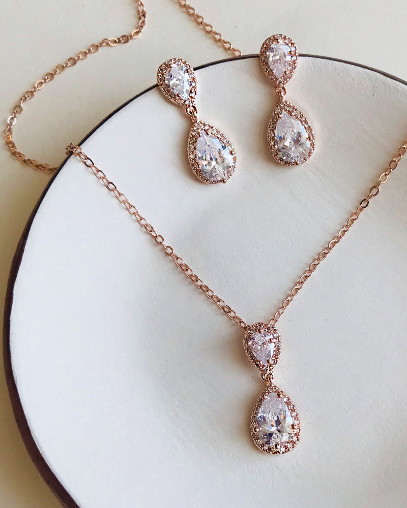 rose gold bridesmaid jewelry sets