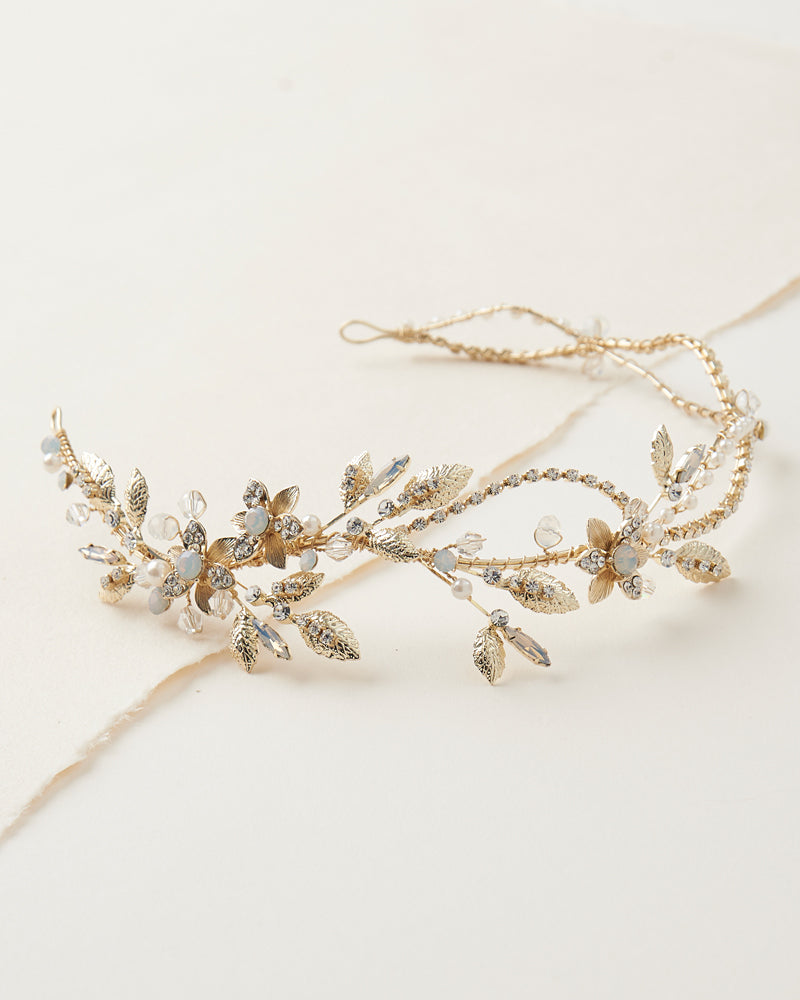 gold bridal headband