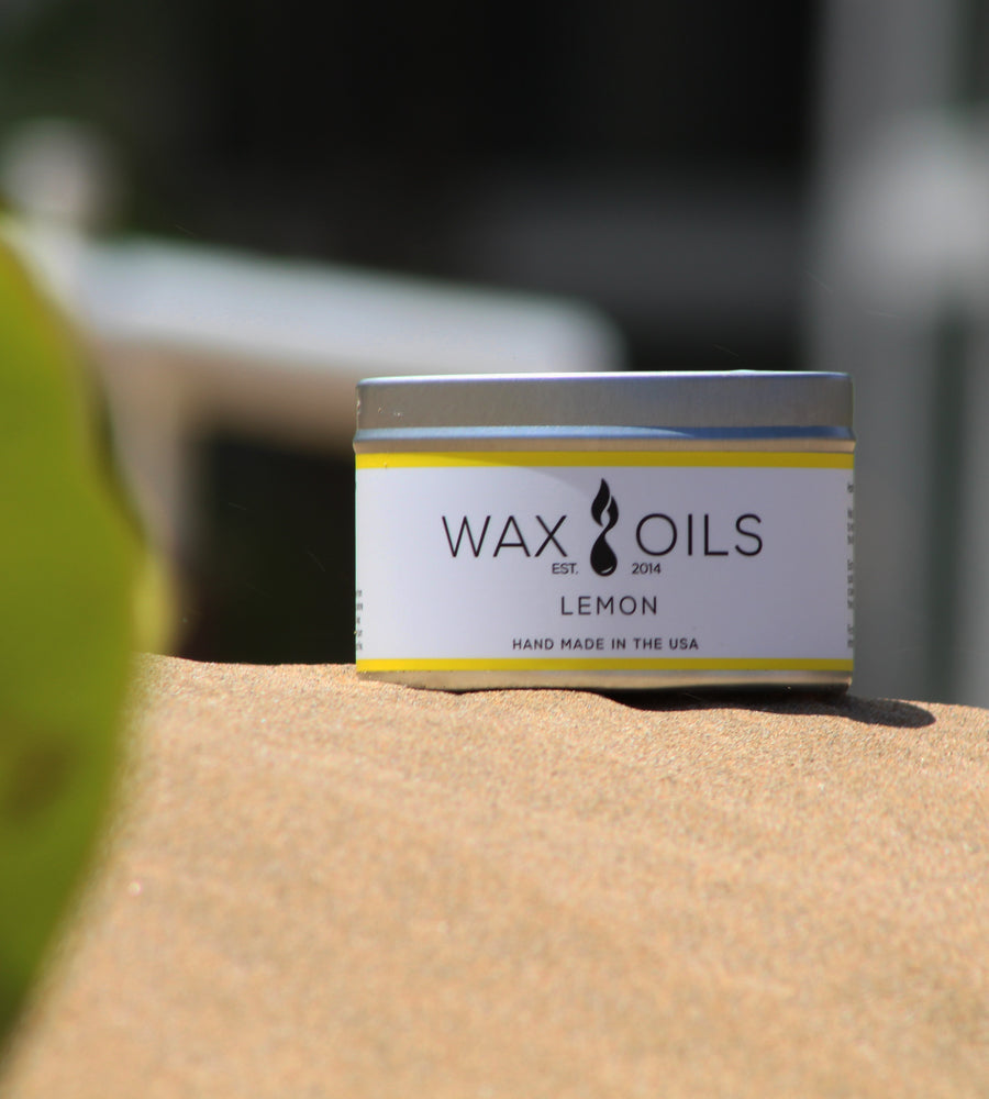 lemon candle by wax and oils