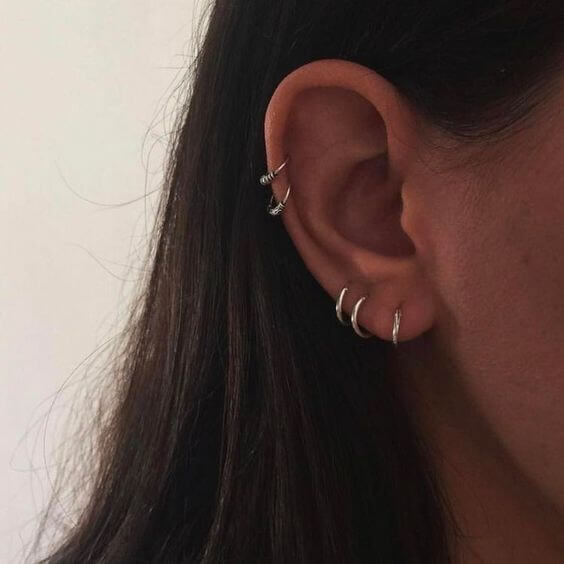 Cartilage Earrings Cartilage Hoop Earrings Cartilage Piercing Earrings Cartilage Jewelry Rebel Bod